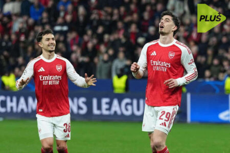 كاي هافرتز يحتفل بهدفه مع أرسنال ضد باير ليفركوزن في دوري أبطال أوروبا
